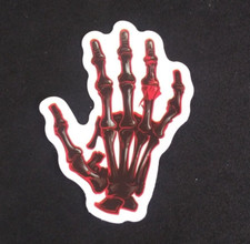 Red  black Skeleton Hand Gothic Sticker 2.18" x 1.58" T 
