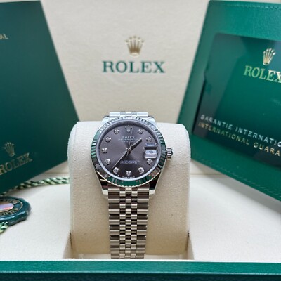 Rolex Datejust 31 NEW 2025 Rhodium Gray Diamond Dial Stainless Steel Fluted Beze
