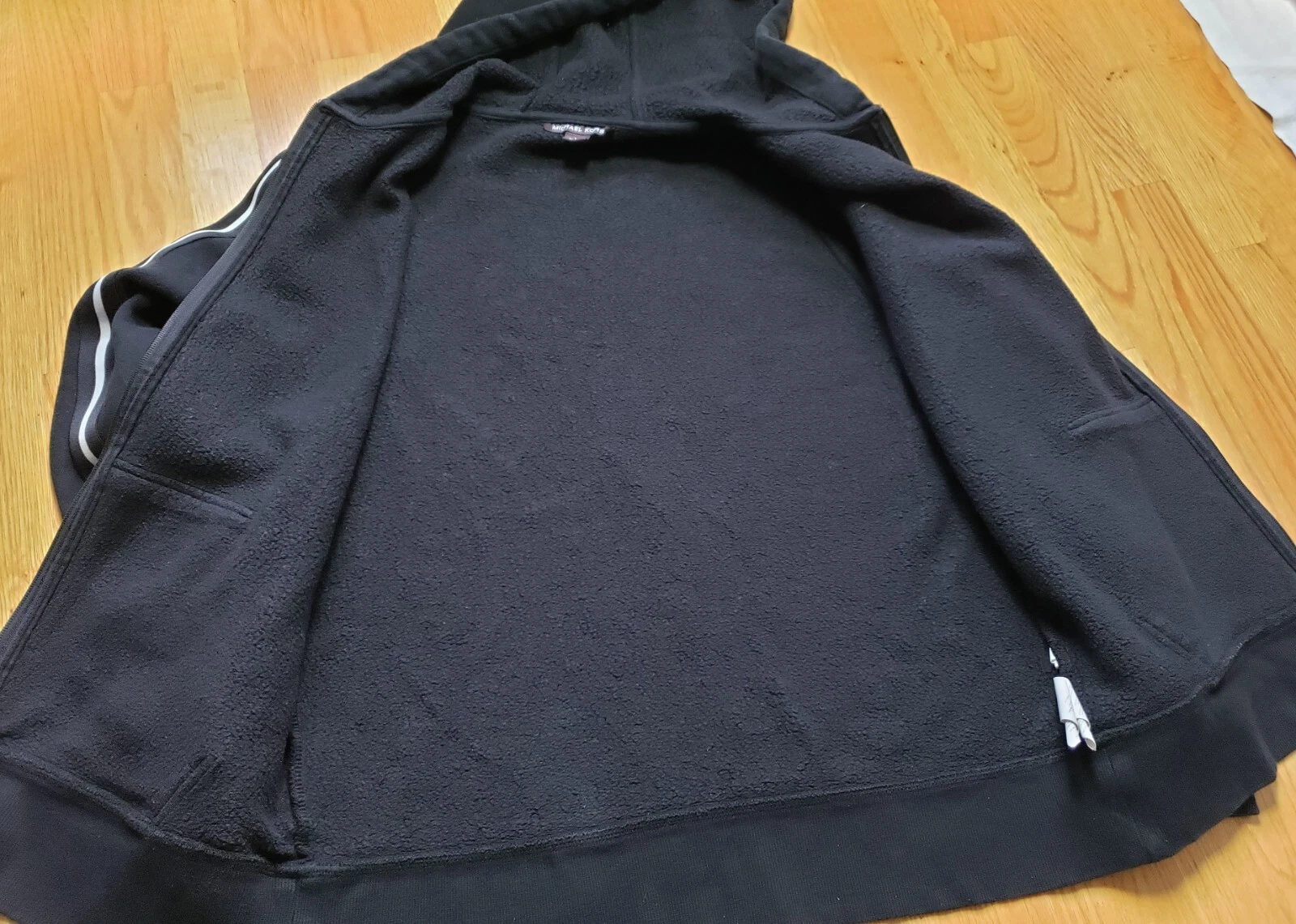 Felpa con cappuccio Michael Kors uomo nera logo manica lunga pile taglia L