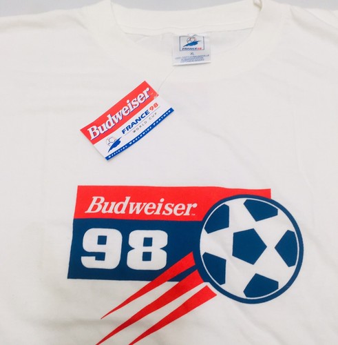 Budweiser 98' France World Cup Soccer Vintage Official 90's T-Shirt Size XL,NWT - Picture 3 of 12