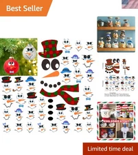 Delightful Snowman Face Vinyl Stickers - Easy Peel & Stick for Festive Homes