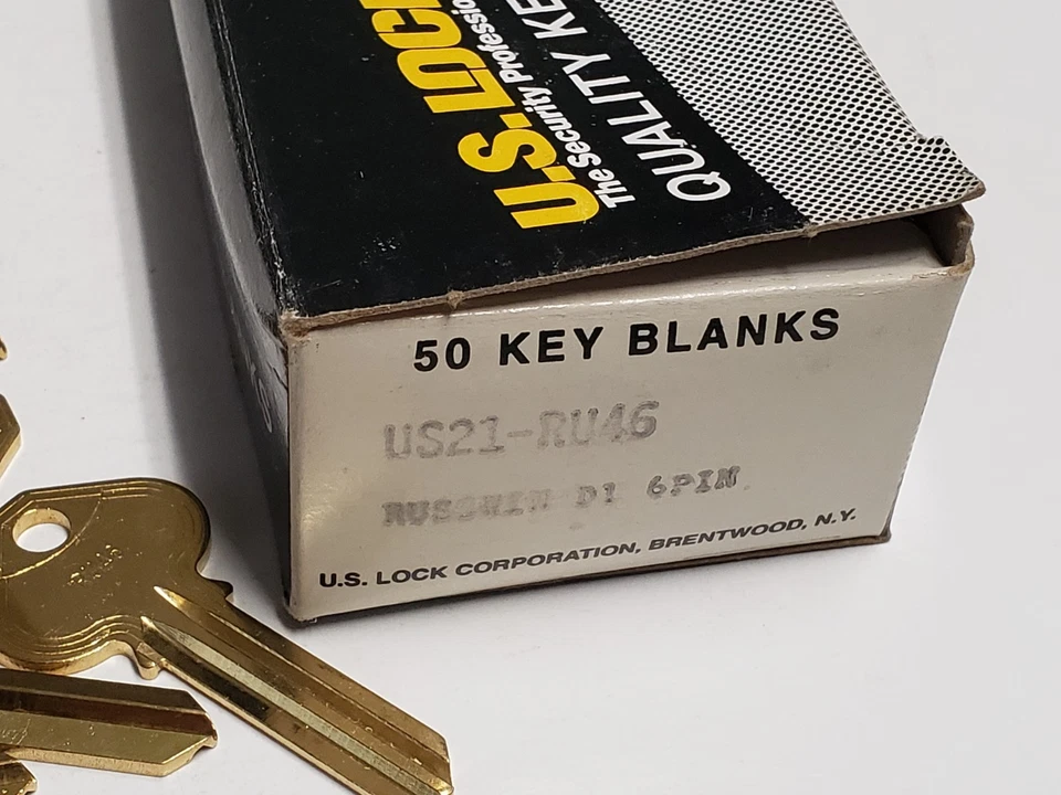 Vtg Lot of 22 U.S. LOCK Uncut Key Blanks - US21 - RU46 Russwin - NEW - NOS - Image 3 of 3