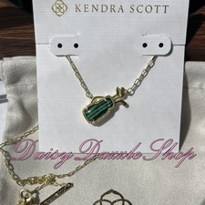 ⛳NEU Kendra Scott Halskette mit kurzem Anhänger vergoldet grüner Malachit Golf🩷⛳