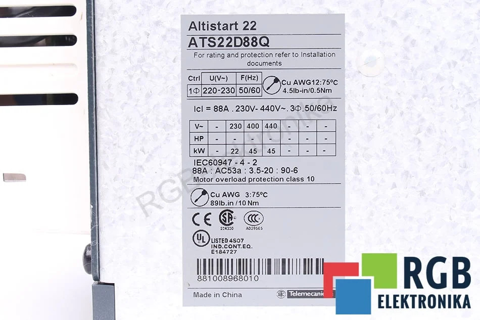 ATS22D88Q TELEMECANIQUE - Reconditionné - Garantie 24 mois