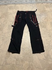 Tripp NYC Dang Goodman Women's Chain Red Stitch Pants Size 15 Y2K Gothic Style