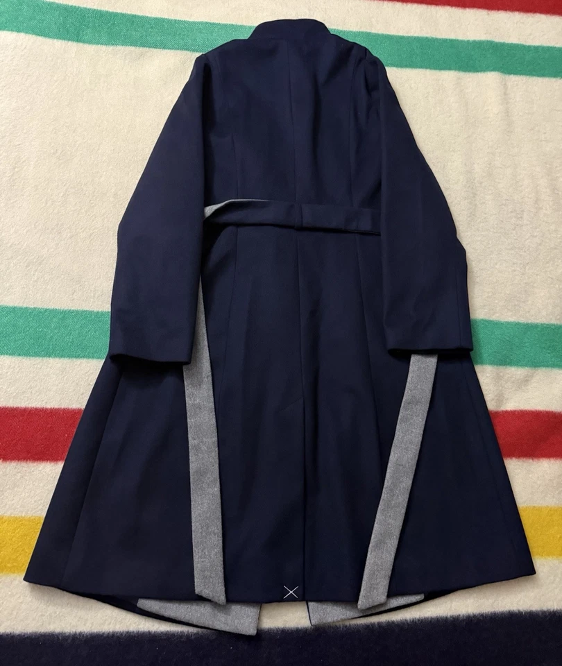 2024 Brooks Brothers United Overcoat Trench Coat Navy Grey Large New With Tags - Image 4 of 4