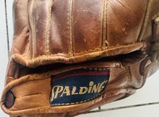 TWO VINTAGE 1950's BASEBALL GLOVES SPALDING USA 11" AND CRANSTON JAPAN 9"