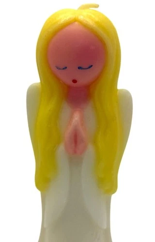 Vintage Christmas Novelty Candle Angel Mid-century Holiday Christmas Decor Retro image 2