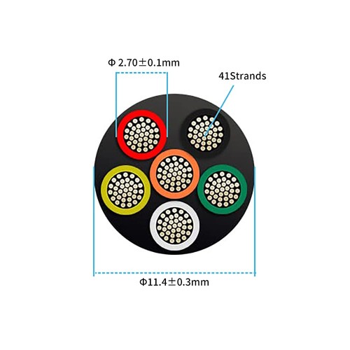 14 Gauge 6 Conductor Electrical Wire 50FT, UL 2464 14 AWG 6 Wire Cable Tinned... - Picture 5 of 7