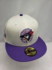 Toronto Blue Jays Two Tone NBA Crossover Raptors Off White Fitted Hat 7 5/8