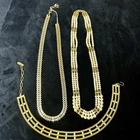 Vintage Costume Jewelry Lot 3 Necklaces Gold Tone Pearl Rhinestone Statement Set