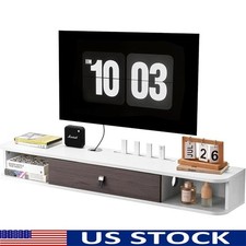 Wall Mounted Floating TV Stand Storage Cabinet Entertainment Shelf Organizer New