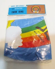 BULLWINKLE & UNDERDOG 1970's VINYL INFLATABLE SWIM RING UNUSED IN PACKAGE MIP 