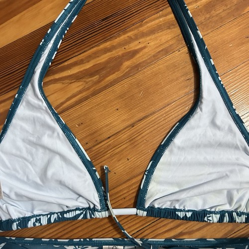 Y2K Vtg CALVIN KLEIN Floral String Bikini Triangle Top Bottoms 14 Large Swimwear - Picture 17 of 19