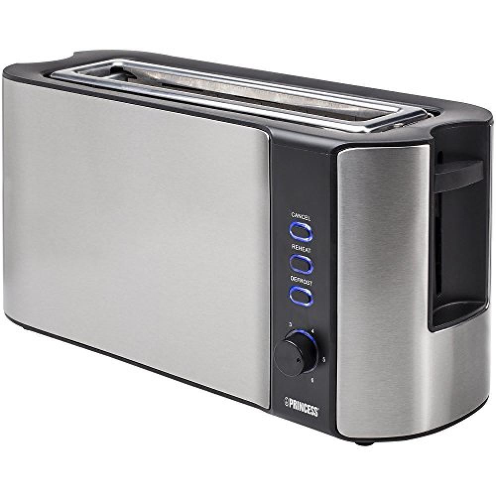 Tostapane Princess 142353 Long Slot 1000W - Design Acciaio Elegante