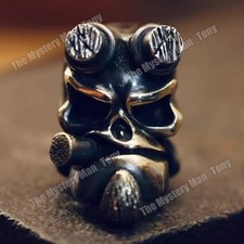 1 Pc 925 Silver Brass EDC Baron Skull Paracord Knife Beads Lanyard Rope Pendant