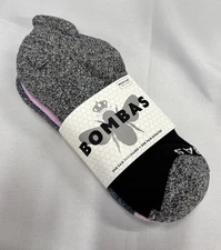 Bombas 3-pk Ankle Socks Size Medium Black Gray Purple NEW