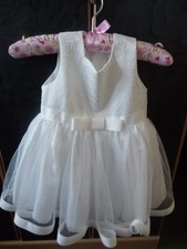 Dress, festive white dress for girls, TATI France size 12M/86