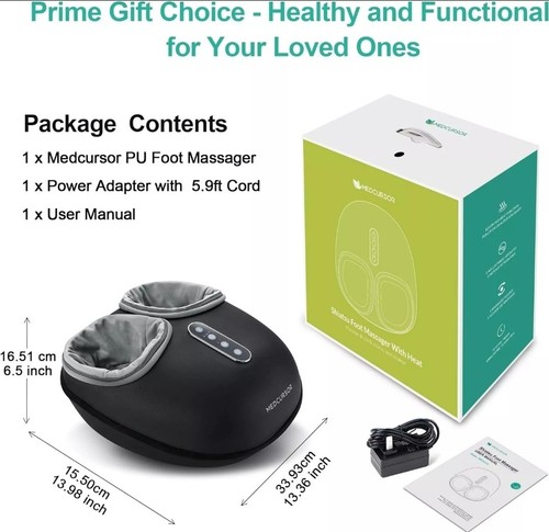 Medcursor Foot Massager Heated Circulation Multi-Level Settings Easy Clean Ankle - Picture 7 of 12