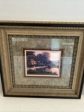 Christa Kieffer Rare Framed “Coming  Home” Signed Print Lithograph Cottage Lake