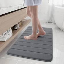 Memory Foam Bath Mat 40x24in Ultra Soft NonSlip Water Absorbent Machine Washable