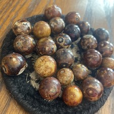 Antique Marble LOT of 21 Brown Bennington Crockery Clay Marbles
