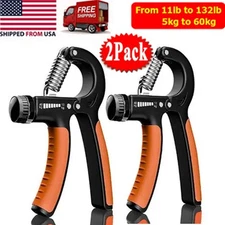 2 Hand Grip Strengthener Finger Forearm Trainer Gripper Adjust Exercise Squeezer