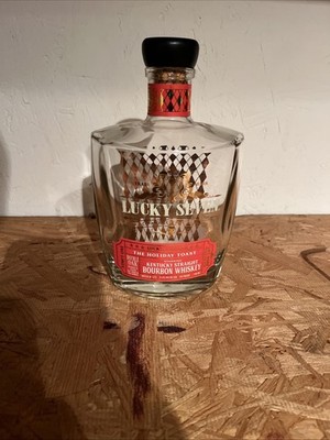 Lucky Seven The Holiday Toast Double Oak Bourbon Whiskey Empty 750 ML Bottle