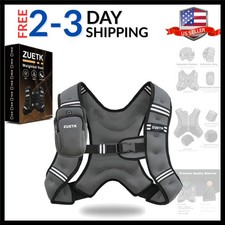 Weighted Vest, 6lb/8lb/12lb/16lb/20lb/25lb/30lb Weight Vest with Reflective S...