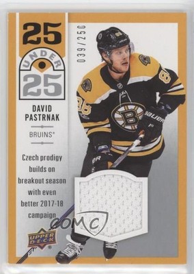 2018-19 Upper Deck 25 Under 25 Jersey 39/250 David Pastrnak #U25-9 k1r