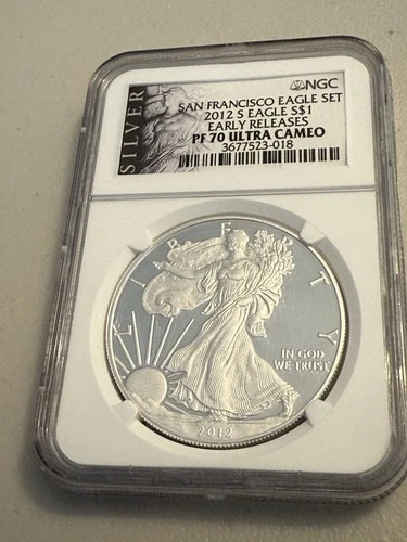 2012 S PROOF AMERICAN SILVER EAGLE NGC PF70 ULTRA CAMEO SAN FRANCISCO SET