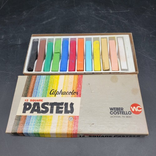 Vintage Alphacolor Square Pastels 12 Set Weber Costello Art Supplies
