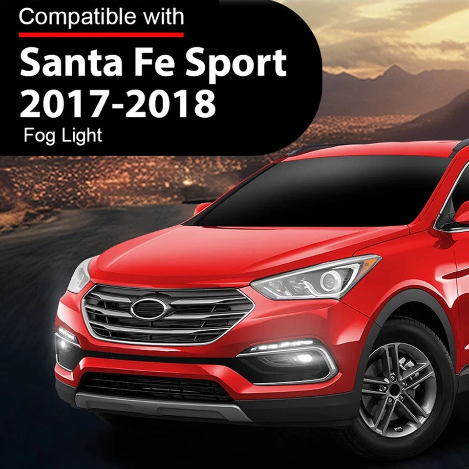 Luces antiniebla delanteras aptas para Hyundai Santa Fe Sport 2017-2018 luces de circulación diurna Foto 2 de 4