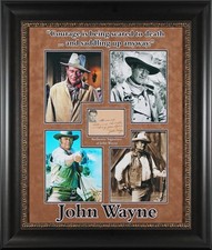John Wayne True Grit Authentic Signed & Framed 4x5 Album Page BAS #AE13264