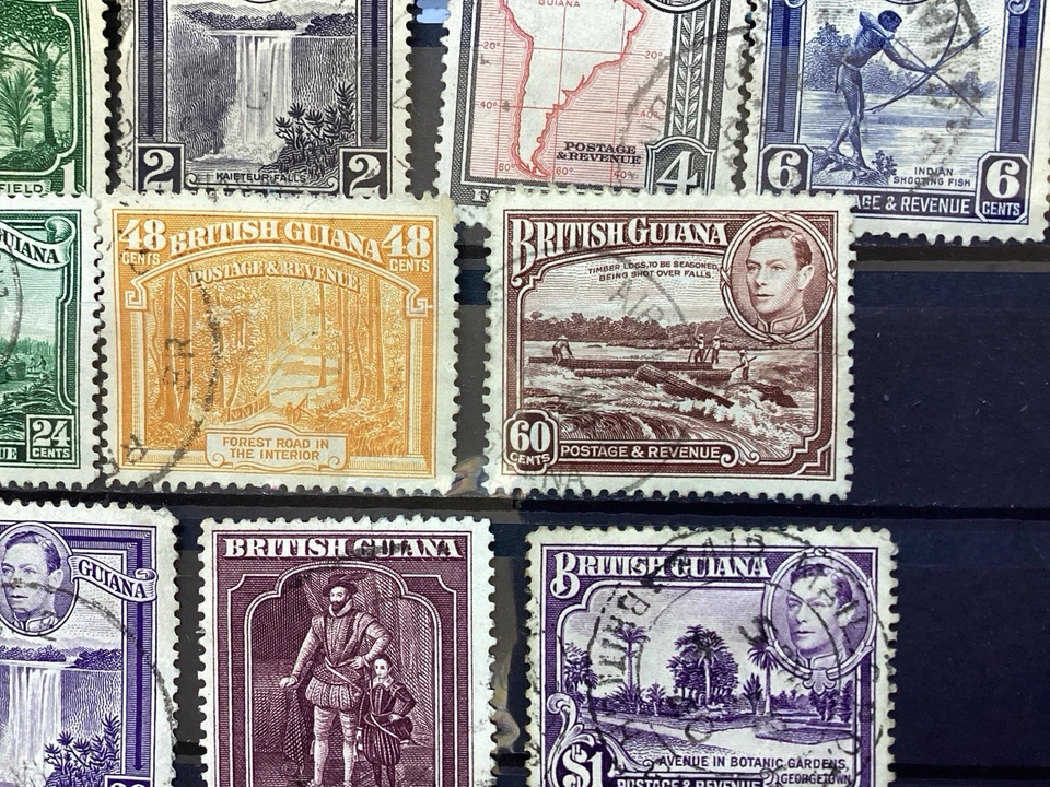 Guayana Británica 1938-52 KGVI parte conjunto de diez emisiones LU a $1. P6 Foto 4 de 4