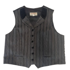 Wah Maker Vintage Collection Western Vest XL Black Velvet Collar  Buttons USA
