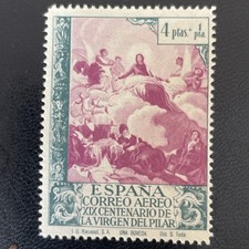 1940 Spain Airmail 4 Pta #210 MNH, VF Lady of the Pillar