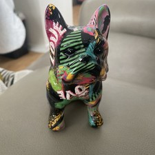 Colorful Standing French Bulldog Resin Statue...