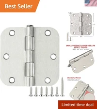Versatile 30 Pack Brushed Nickel Door Hinges 3.5 Inch - Enhance Home Aesthetics