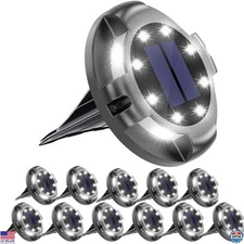 12 Pack Solar Outdoor Lights, Bright Waterproof Uplight for Yard & Garden