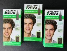 (3 Pack) Just For Men Shampoo-In Color H-50 Darkest Brown Hair Color