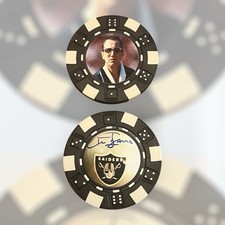 AL DAVIS OAKLAND LA RAIDERS FOOTBALL LEGEND *Signed*  POKER CHIP SOUVENIR GIFT