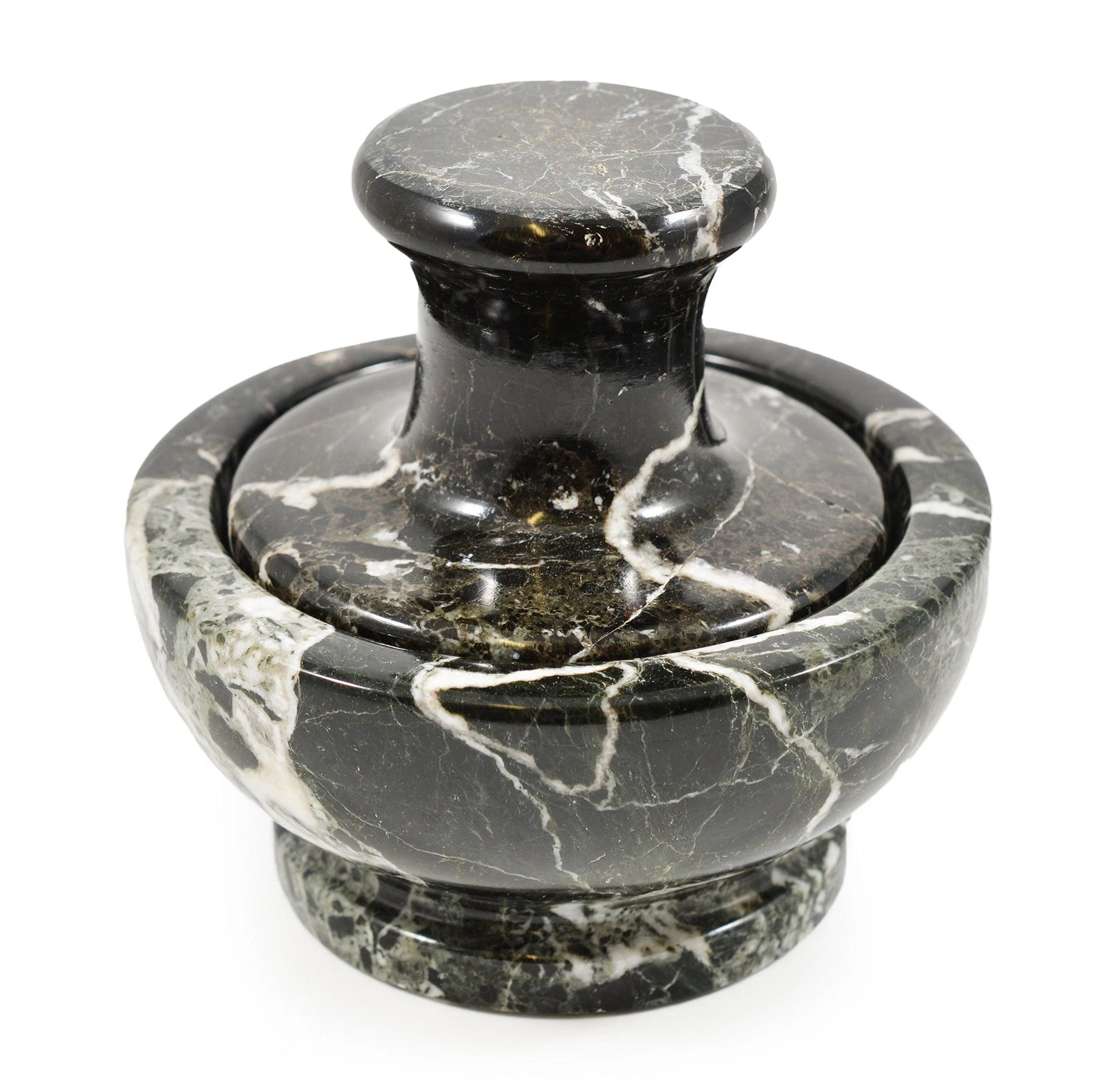 Marble Mushroom Pestle Mortar Black Marble
