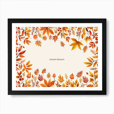 Default Vector Watercolor Autumn Ba Framed Wall Art Poster Canvas Print Picture