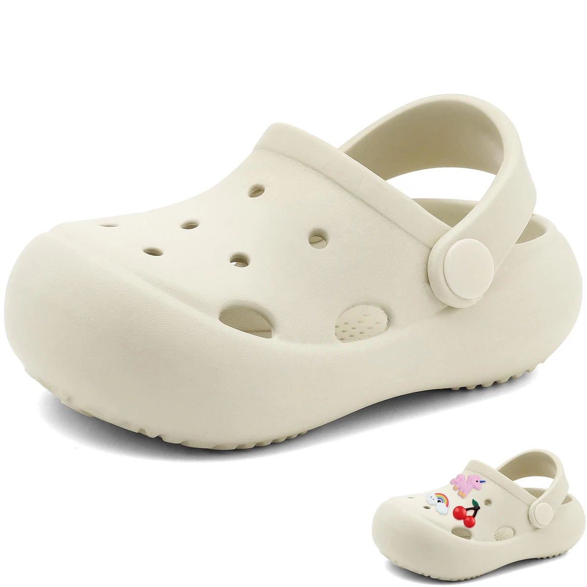 Kids Garden Clogs Slip-On Sandals – Off White 11/11.5 Child