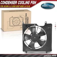Left Side A/C Condenser Fan Assembly w/ Shroud for Acura ILX 2016-2021 L4 2.4L