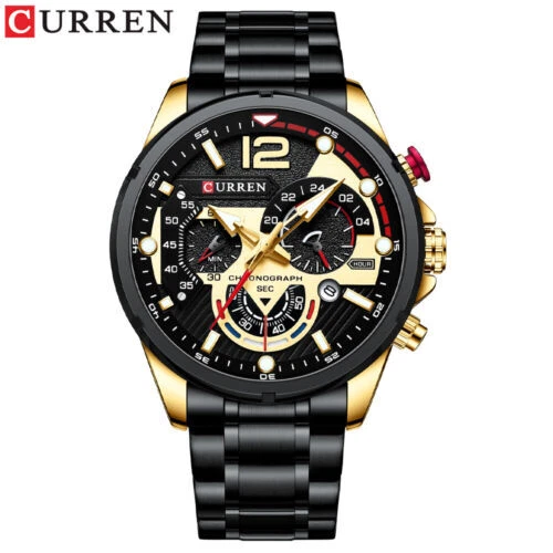 Luxus Herren Armbanduhr Chronograph Wasserdicht Kalender Datum Analog Quarz Uhr - Bild 2 von 4