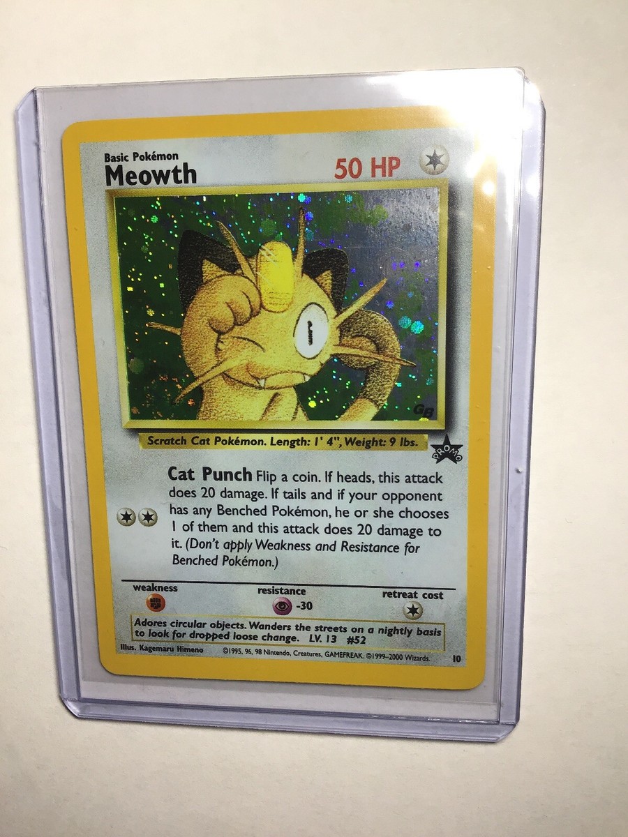MEOWTH - #10 Black Star Promo - Holo SWIRL ERROR - Pokemon