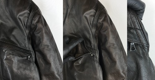 Men's VTG Seraphin Manufacture France Leather Jacket Brown Overcoat Coat Size 50 - Picture 18 of 24