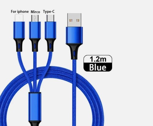 Universal 3 in 1 Charging Cable USB Multi Function Phone Charger Cord Type-C IOS - Picture 23 of 24